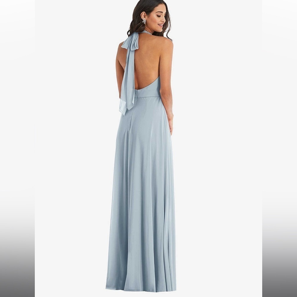 Dessy Collection- HIGH NECK HALTER BACKLESS MAXI DRESS - Picture 3 of 15